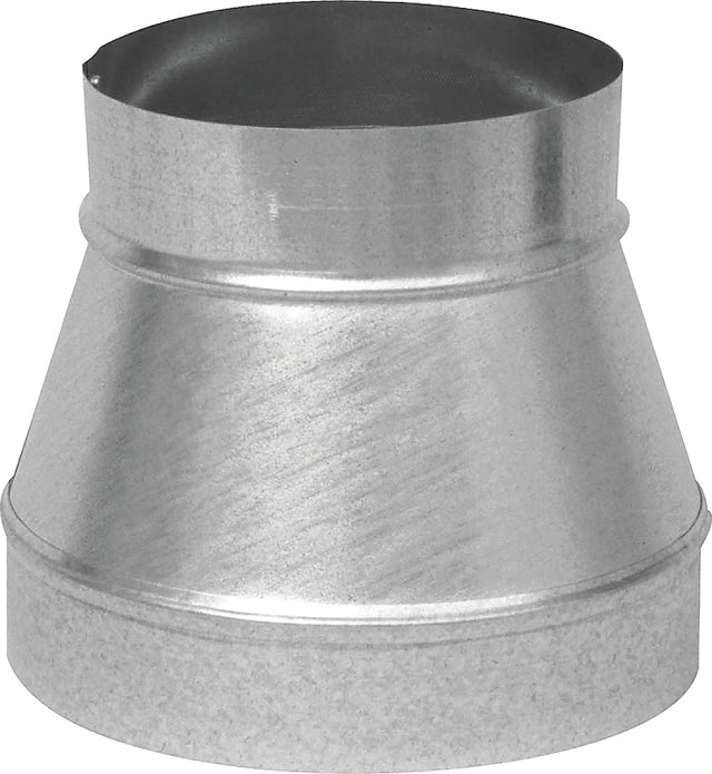 Imperial GV1269 Stove Pipe Reducer, 9 x 6 in, 26 ga Thick Wall, Mill finish, Galvanized
