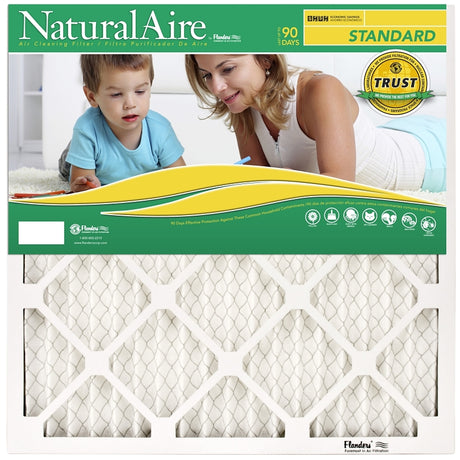 NaturalAire 84858.011520 Air Filter, 20 in L, 15 in W, 8 MERV, Clay Frame, For: Any Household HVAC System, Pack of 12