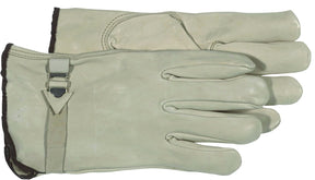 Boss B81202-XL Gloves, XL, Keystone Thumb, Slip-On Cuff, Cowhide Leather, Natural