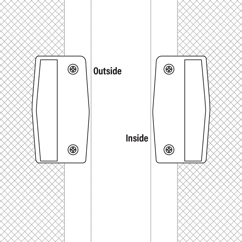Prime-Line A 111 Door Pull Set, 1-7/8 in W, 0.7 in D, 4 in H, Plastic