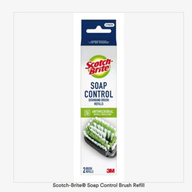 Scotch-Brite 751U-RF-2 Soap Control Brush Refill, Nylon Bristle, 7.6 in L