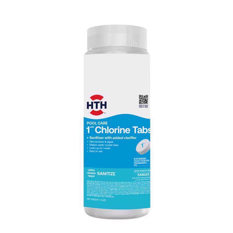 HTH Pool Care 1" Tablet Chlorinating Chemicals 1.5 lb, Pack of 6