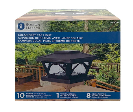 Boston Harbor 26088 Solar Fence Post Cap, Glass/Plastic, Bronze