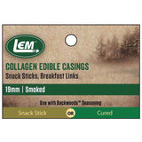LEM Mahogany Smoked Edible Collagen Casing 16 lb Pegged, Pack of 6