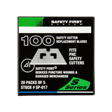 Pacific Handy Cutter Carbon Steel Safety Point Replacement Blade 2.625 in. L 100 pk