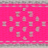 LupinePet Reflective Pink Diamond Nylon Dog Adjustable Collar