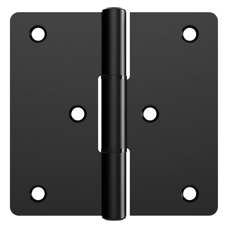 National Hardware N166-024 Modern Square Gate Hinge, Steel, Black, Tapping Screw Mounting