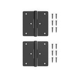 National Hardware N166-024 Modern Square Gate Hinge, Steel, Black, Tapping Screw Mounting