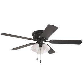 Boston Harbor 0555706-MBK Hugger Fan, 5-Blade, Matte Black Blade, 52 in Sweep, Metal Blade, 3-Speed