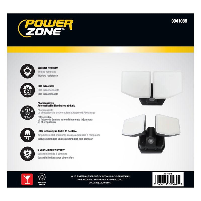 FLOOD LT AC 2HD BLK D2D 3000LM