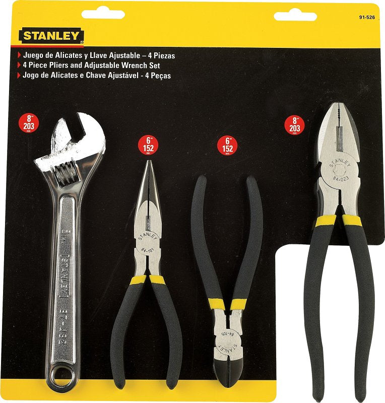 STANLEY 91-526LA Ajustable Wrench Set, 4 -Piece, Chrome Nickel Steel, Pack of 12