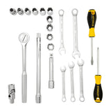STANLEY STMT45513-LA Mechanic's Tool Set, 21 -Piece, Plastic/Steel, Silver, Pack of 3