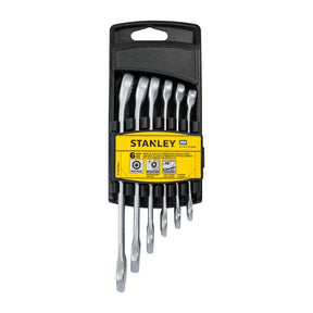 STANLEY STMT73647-LA Combination Wrench Set, 6 -Piece, Chrome Vanadium Steel, Galvanized, Pack of 6