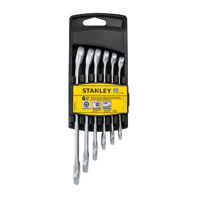 STANLEY STMT73647-LA Combination Wrench Set, 6 -Piece, Chrome Vanadium Steel, Galvanized, Pack of 6