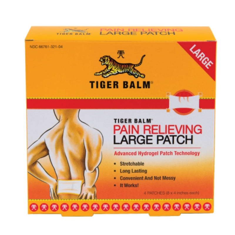 Tiger Balm Large White Pain Relief Patch 1 pk 4 pc, Pack of 6