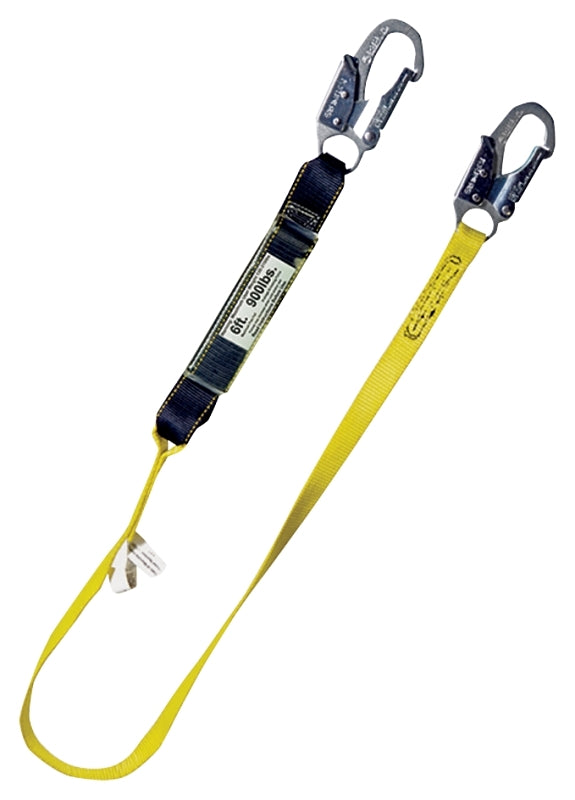 Guardian Fall Protection 01220 External Shock Lanyard, 130 to 310 lb, 6 ft L Line, Nylon/Polyester Line, 1-Leg, Snap