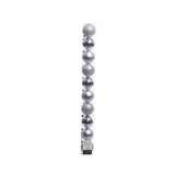 Decoris Silver Shatterproof Baubles Ornaments 2 in., Pack of 16