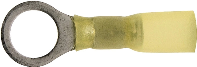 Calterm 65726 Ring Terminal, 300 V, 12 to 10 AWG Wire, Copper Contact, Yellow