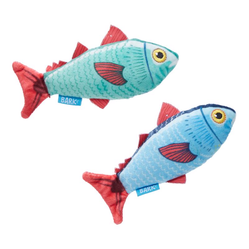 Bark Blue/Red Plush Mike & Mike The Trout Twins Dog Toy 2 pk, Pack of 3