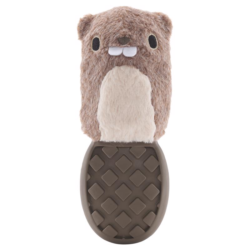 Bark Brown Plush PB Beaver Dog Toy 1 pk, Pack of 3