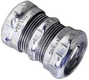 Halex 62615 EMT Raintight Coupling, 1-1/2 in Compression, Steel, Each, Pack of 2