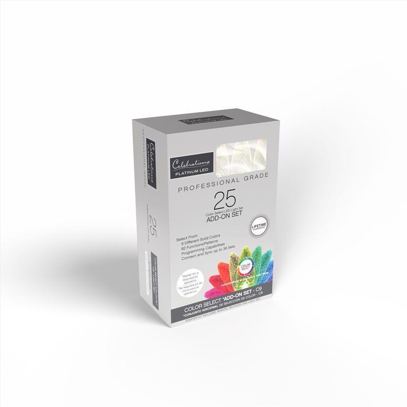 Celebrations Platinum LED C9 RGBW 25 ct String Christmas Lights 25 ft.