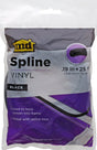 M-D 14164 Spline, 0.190 in D, 25 ft L, Vinyl, Black, Round