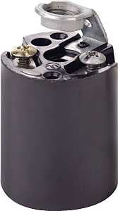 Leviton 3352-8 Lamp Holder, 1-Circuit, Keyless, 1.25 in Dia x 1.44 in D Dimensions, 250 V, Black
