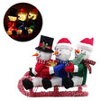 Alpine LED 3D Tinsel & Fabric Skiing Snowmen 29 in. Yard Decor