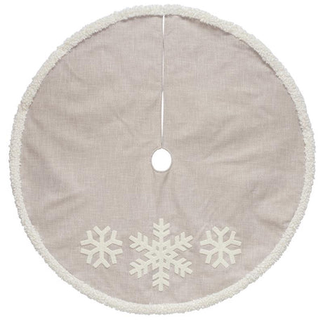 Dyno Tan Linen W/Snowflakes Tree Skirt, Pack of 4