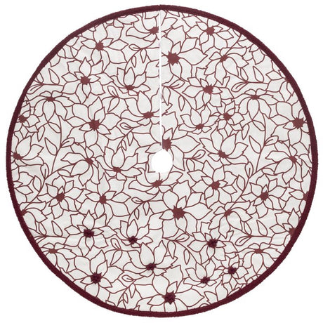 Dyno Ivory/Red Poinsettia Tree Skirt, Pack of 4