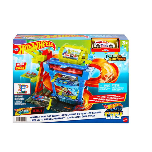 Hot Wheels City Tunnel Twist Car Wash Multicolored 18 pc