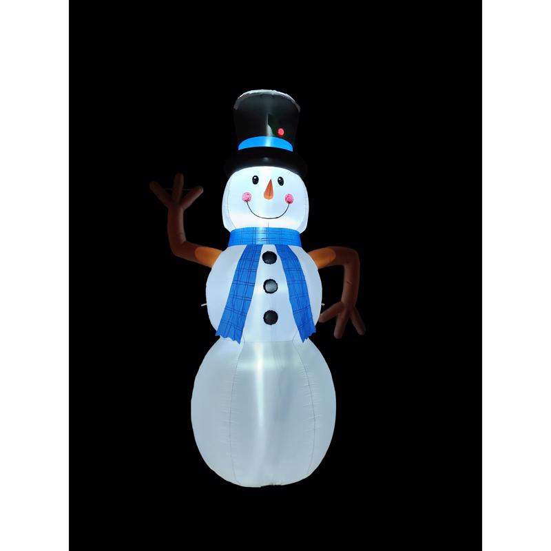 A Holiday Company LED Snow Man Blue Scarf 20 ft. Inflatable