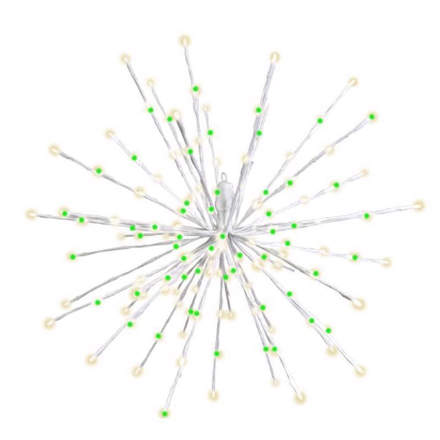 Celebrations LED Green/White Starlight Burst 16 in. Hanging Decor