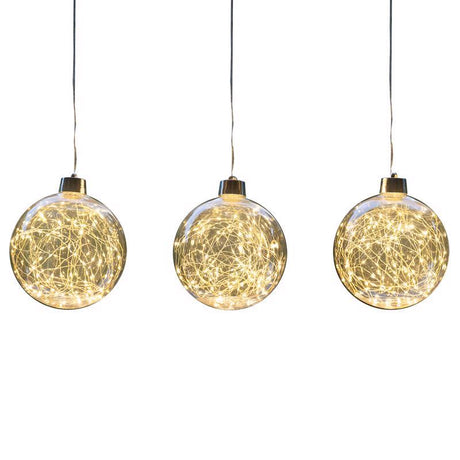 Celebrations LED Warm White Globe Ornament 8 in. Hanging Decor