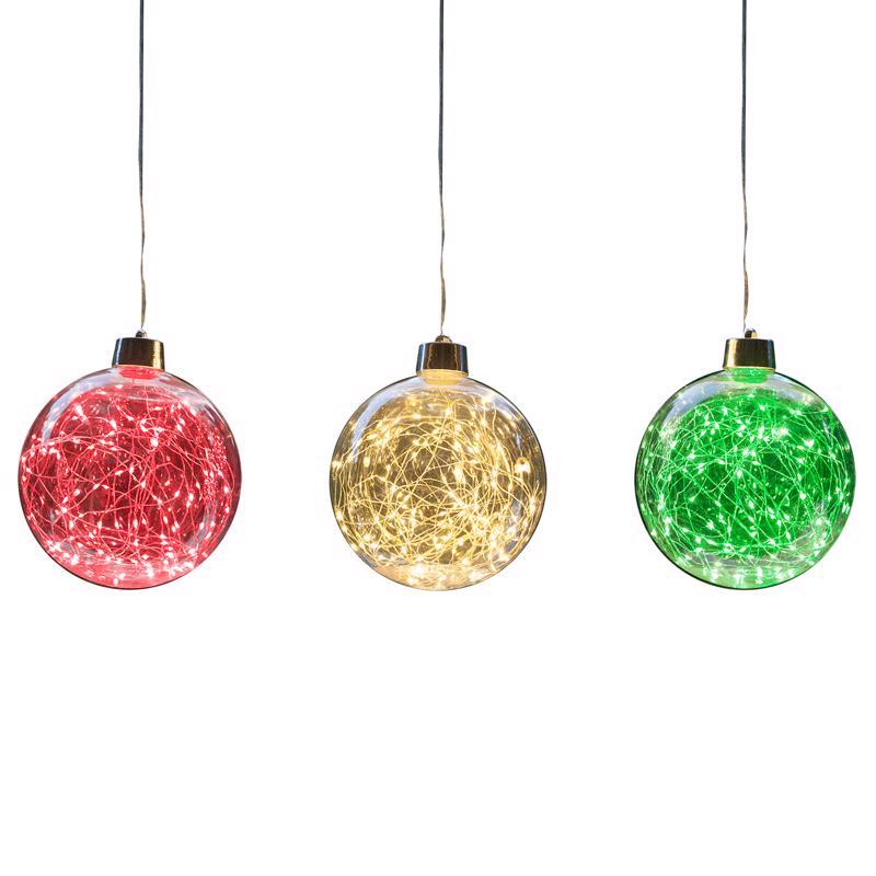 Celebrations LED RGWW Globe Ornament 8 in. Hanging Decor