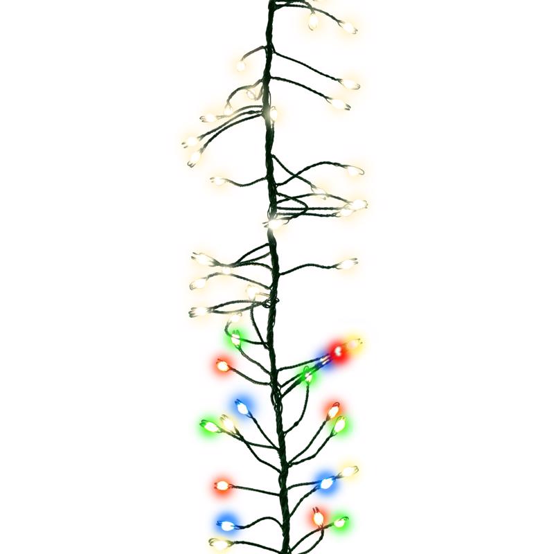 Celebrations LED Big Seed Cluster Multicolored/Warm White 250 ct Christmas Lights 10 ft.