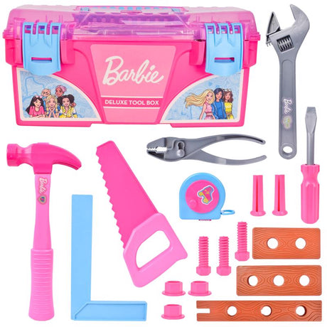 Maxx Bubbles Barbie Tool box Pink/Blue 18 pc