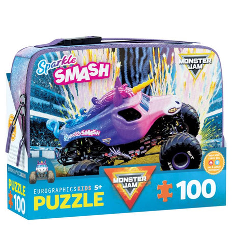 Eurographics Sparkle Smash Monster Jam Lunch Bag Jigsaw Puzzle Multicolored 100 pc