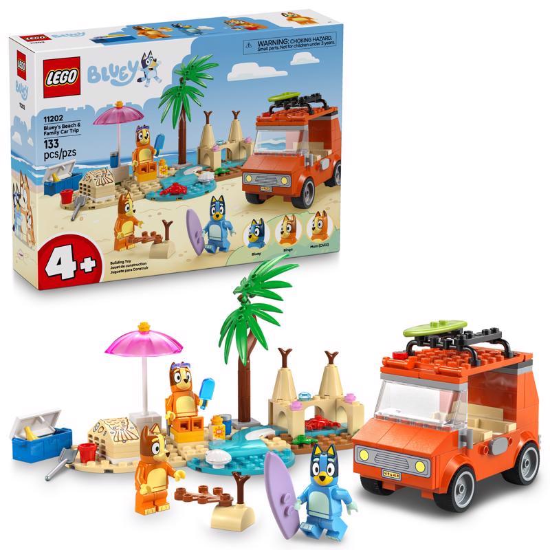 LEGO Bluey Beach and Family Car Trip Building Set Multicolored 133 pc
