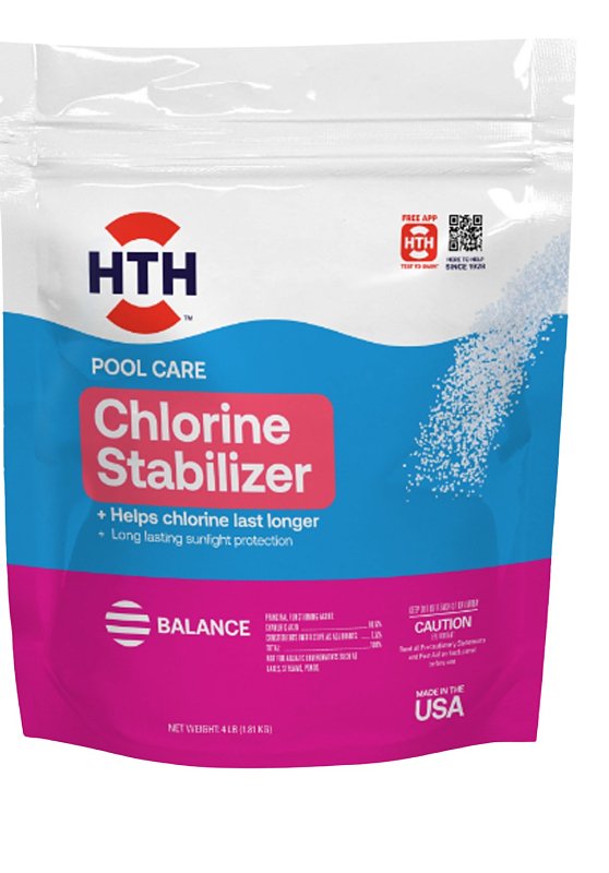 HTH 67061 Chlorine Stabilizer, 4 lb, Granular, White, Pack of 4