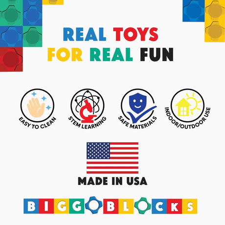 Biggo Train Station Jumbo Building Blocks Assorted 38 pc