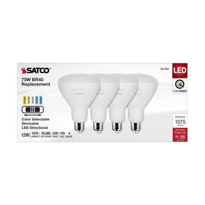 Satco BR40 E26 (Medium) LED Bulb Tunable White/Color Changing 75 Watt Equivalence 4 pk