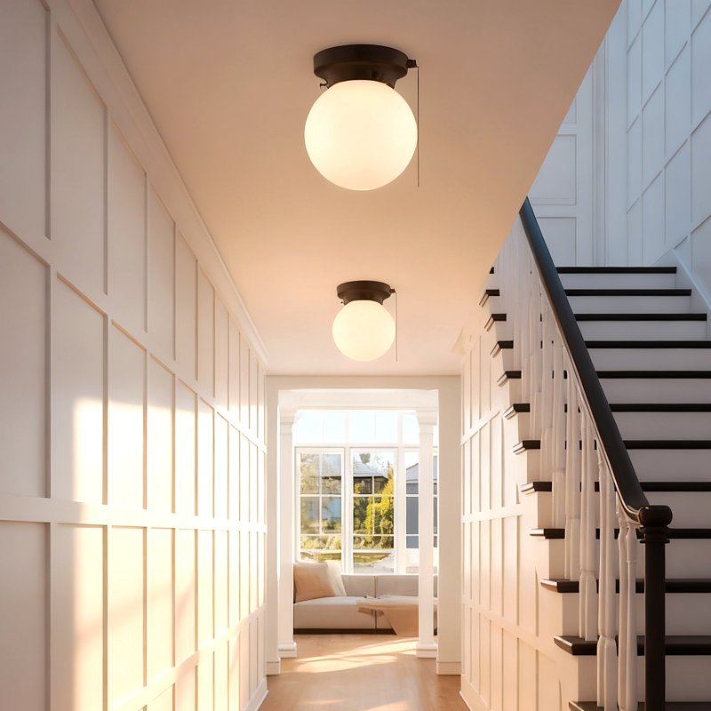 Boston Harbor OG24006 Ceiling Light, 1-Lamp, CFL, Incandescent, LED Lamp, Matte Black Fixture