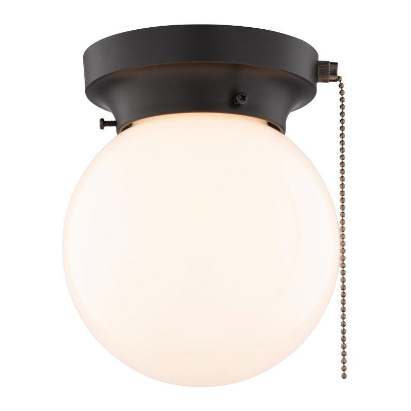 Boston Harbor OG24006 Ceiling Light, 1-Lamp, CFL, Incandescent, LED Lamp, Matte Black Fixture