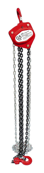 Acorn Hardware 400 Series 405 Chain Block, 0.5 ton, 10 ft H Lifting, 10-13/16 in Between Hooks