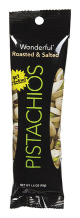 Wonderful Roasted and Salted Pistachios 1.5 oz Pegged, Pack of 12