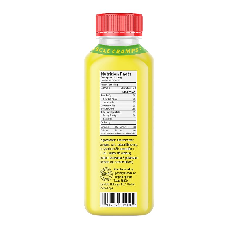 Bob's Pickle Potion 891972002105 Sport Drink, 6.3 oz Bottle, Pack of 18