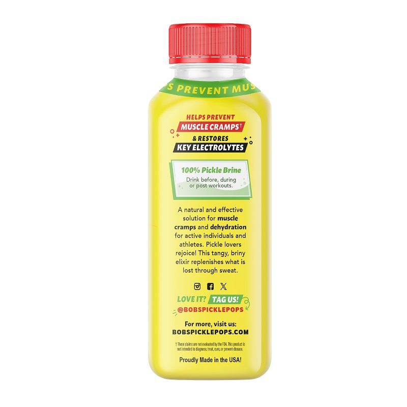Bob's Pickle Potion 891972002105 Sport Drink, 6.3 oz Bottle, Pack of 18
