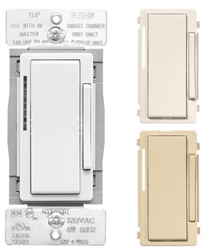 Eaton WACD-C2-SP-L Smart Accessory Dimmer, 1-Pole, 3-Way, 120 VAC, 60 Hz, Wi-Fi, Light Almond/Ivory/White